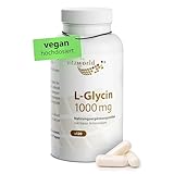 L-Glycin - Glycin hochdosiert 1000mg pro Tag (120 vegane Kapseln) - 4-Monatsvorrat - Baustein für Proteine - von Natur aus süß - ohne unerwünschte Zusätze, glutenfrei und laktosefrei - vitaworld