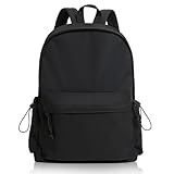 BITUOR Schulrucksack Mädchen, Rucksack Schule Teenager, Schultasche Damen, Schulranzen mit Laptopfach, Wasserdichter, Multi-Tasche Tagesrucksack, Unisex Backpack für Ausflüge, Uni, Schule, Schwarz