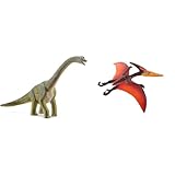 SCHLEICH 14581 Dinosaurs Brachiosaurus, Dinosaurier Figur & Dinosaurs 15008 Realistische Pteranodon Dino Figur mit Beweglichem Flügeln