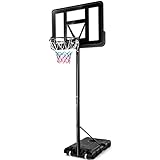 COSTWAY Basketballständer 130-305cm höhenverstellbar, Basketballkorb Outdoor mit Ständer & 2 Rädern, Mobile Basketballanlage mit Ballaufbewahrung, Korbanlage für Kinder, Erwachsene