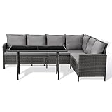 SVITA MADISON Rattan-Lounge Polyrattan Ecksofa Gartenmöbel-Set Sofa Garnitur Couch-Eck