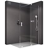 BERNSTEIN Walk In Dusche mit Schiebetür 120cm NT101 Klarglas 8mm ESG Sicherheitsglas Nano Beschichtung Duschabtrennung Duschwand Duschtrennwand Echtglas-Dusche