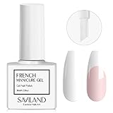 Saviland【Upgrade】Schönes Weiß French Gel Nagellack - 10 ml Soak Off Neon UV Nagellack Weiß für Maniküre Art Starter, Gellack für Nails Stempel & Home DIY (Weiß)