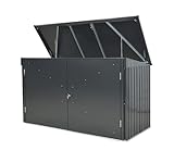 tepro Metallgerätebox Universalbox Store Max, anthrazit, Aufbewahrung für Mülltonnen, Maße ca. 232,5 x 104,5 x 132cm