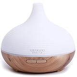 ASAKUKI 300ml Aroma Diffuser für Duftöle, Premium Ultraschall Luftbefeuchter Aromatherapie Öle Diffusor mit 7-farbigem LED-Licht, BPA-Free Schlafzimmer, Büro, Spa