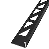 Dalsys Fliesenschiene Winkelprofil Aluminium (eloxiert) Schwarz 2,5m x 10mm, 1 Stück, Fliesenprofil