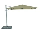 Suncomfort by Glatz Sonnenschirm Varioflex, off grey, 300 x 300 cm quadratisch, Gestell Aluminium, Bespannung Polyester, 30 kg