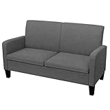 vidaXL Sofa 2-Sitzer Zweisitzer Stoffsofa Polstersofa Loungesofa Sitzmöbel Polstermöbel Designsofa Wohnzimmersofa Dunkelgrau 135x65x76cm