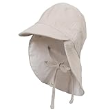 Petinard Label Musselin Schirmmütze Sonnenhut mit Nacken- und Ohrenschutz UV-Schutz (UPF 50+) für Babys und Kinder - Unisex