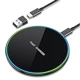 Wireless Charger 15W, Kabelloses Ladegerät Induktive Ladestation für iPhone 15/14/13/12/11 Pro Max/XS/XR/8, Induktionsladegerät Qi Ladestation für Samsung Galaxy S24/S23/S22/S21/Note 20,Huawei,Xiaomi
