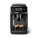 Philips Serie 2200 Kaffeevollautomat – Klassischer Milchaufschäumer, Intuitives Touchdisplay, mattes Schwarz (EP2220/10)