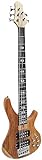 ELEKTROBASS 5-SAITER - NATUR MATT FINISH - SICHTBARE HOLZMASERUNG - E-BASS MIT MASSIVHOLZKÖRPER - VISION SOUND GITARRE - LONG SCALE + KABEL - BS5