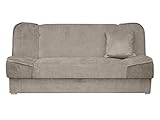 Mirjan24 Schlafsofa Gemini mit Bettkasten, 3 Sitzer Sofa, Couch mit Schlaffunktion, Bettsofa Schlafsofa Polstersofa Farbauswahl Couchgarnitur (Orinoco 22)