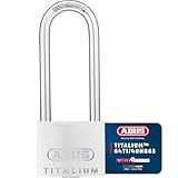 ABUS Vorhängeschloss Titalium 64TI/40HB63 mit hohem Bügel - Kellerschloss mit Schlosskörper aus Spezial-Aluminium - gehärteter Stahlbügel - ABUS-Sicherheitslevel 5