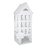 Laterne White Home weiß Haus aus Metall H60cm Dekohaus