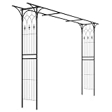 ALEOS. Eleganter XXL Rosenbogen Rankhilfe Pergola aus Metall schwarz Modell 5040