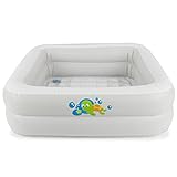 Bieco Planschbecken Baby | ca. 86x86x25 cm | Aufblasbarer Pool Kinder | Baby Pool | Planschbecken für Kinder rechteckig Baby Planschbecken für Kinder Balkon Babypool für Balkon Pool Baby Aufblasbar