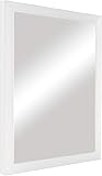 DRULINE Wandspiegel - Spiegel - Badspiegel - Dekospiegel - Flurspiegel - Kunststoff matt weiß - B/H ca. 30 x 40 cm Spiegelfläche - Aufhängung in Hoch- und Querformat möglich