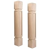JOYCEMALL 90x12cm Kochinsel Holz Tischbeine, 2er Set Klassisch Massivholz Säulen DIY Ersatz Möbelfüße für Kücheninsel Esstisch Couchtisch