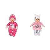 Baby Annabell Sweetie for babies - 30 cm soft bodied doll with integrated rattle & Baby born Sleepy for babies pink, waschbare Stoffpuppe