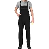 BWOLF Slater Arbeitslatzhose Herren Arbeitslatzhosen Männer Latzhose Herren Arbeitshose Schutz-Latzhose für alle Jahreszeiten und verschiedene Berufe S - 4XL (Schwarz, M)