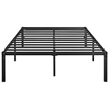 Yaheetech Bettrahmen 140 x 200 cm Metallbett Bettgestell aus Metall, Modern Jugendbett mit Lattenrost, Doppelbett Einzelbett Schwarz 41cm H