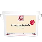 derendo Fühl Dich Wohl Deine Farbe beige 2,5l, matte Wandfarbe beige, hohe Deckkraft, verschiedene Beigetöne zur Auswahl (2,5L, Cremebeige E5-31)