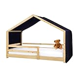 Lovely Hippo Hausbett Himmel - 100% Baumwolle Betthimmel aus Musselin - Hausbett Deko - Himmelbett Vorhänge für Kinderbetten