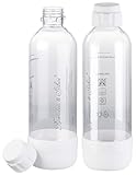Rosenstein & Söhne Zubehör zu Mini Wassersprudler: 2er-Set PET-Flasche für Getränke-Sprudler WS-300.multi, 1l, BPA-frei (Aroma-Wasser Sprudler, Sprudler Sodapatronen)