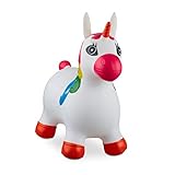 Relaxdays 10024989_49, weiß Hüpftier Einhorn, inklusive Luftpumpe, Hüpfpferd bis 50 kg, BPA frei, für Kinder, Hüpfspielzeug