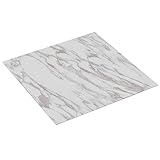 vidaXL PVC Laminat Dielen Selbstklebend rutschfest Vinylboden Bodenbelag Designboden Vinyl Boden Dielen Planken 5,11m² Weißer Marmor