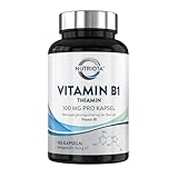 Vitamin B1 (Thiamin) Hochdosiert 100 mg Kapseln – 180 Kapseln - Veganfreundlich – Von Nutriota