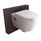 BERNSTEIN Design Wand-WC spülrandlos Hänge WC Set Toilette mit abnehmbaren Deckel WC sitz mit Absenkautomatik Hänge-Toilette WC ohne Spülrand ViveoTiefspül-WC D-Form - WC randlos Standard-Deckel