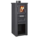 ProTermo Lava Basic Glass Kaminofen mit Schamottsteinen 6,5 kW Heizleistung 33x36x82 cm Holzofen mit Sichtfenster Werkstattofen - Bauart 2