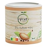 myfruits Bio Kakao Nibs mit Yacon-Sirup - Kakaonibs zum Backen, für Müsli oder Porridge (250g)