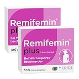 Remifemin plus Johanniskraut 2x 100 Tabletten bei starken & betont seelischen Wechseljahresbeschwerden - hormonfrei - pflanzliches Arzneimittel