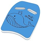 HeySplash Schwimmbrett Kinder Schwimmhilfe Schwimmen Kickboard mit Griffen und Cartoon Muster, Schwimmbrett Kinder ab 3-6 Schwimmboard Schwimmtraining Schwimmen Lernen Schwimmstils, Blau