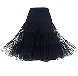 DRESSTELLS 1950 Petticoat Reifrock Unterrock Petticoat Underskirt Crinoline für Rockabilly Kleid Black XL