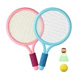 Suoumwa 2-Teiliges Badmintonschlägerset für Kinder, Tennisschläger für Personen, Grundschüler im Alter Von 3-12 Jahren, Sportspielzeug