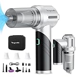 Handstaubsauger Akku Auto Staubsauger Kabellos: 15000PA Faltbare 90° Stark Akkusauger - 6000mAh Mini Handheld Vacuum Cleaner mit 3 HEPA Filtern - Tragbarer Typ-C Handsauger Akku für Auto Büro Zuhause