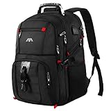 YIORMIOR Rucksack Herren Schulrucksack Jungen Teenager für 15,6 & 17,3 Zoll Laptop Rucksack Arbeit Wasserdicht Business Daypacks Großer mit USB