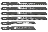 Original Einhell 10-tlg. Stichsägeblatt-Set (Stichsägen-Zubehör, T-Schaft, für Holz und Metall, inkl. Aufbewahrungsbox)