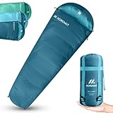 NORDMUT® Sommerschlafsack Ultraleicht mit kleinem Packmaß [100 GSM] Komfortabler Schlafsack Sommer - Sleeping Bag koppelbar - Mumienschlafsack wasserfest [900g] ideal für Outdoor & Camping