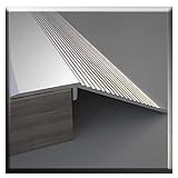 ZJIEX Übergangsprofil Höhenausgleich 20mm/ 40mm, Übergangsschiene Aluminium Übergangsleiste, ​Bodenprofil Alu Silber, Böden Überbrücken Die Lücke (Color : L 90cm (3ft), Size : H 20mm (3/4in))