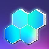 Hexagon LED 4 Panels Erweiterung, Smart Sechseck LED Wandleuchte RGBIC Musik-Sync DIY Gaming LED Platten Zimmer Deko für Gaming Setup Wohnzimmer Schlafzimmer TV (Kein Controller/Fernbedienung)