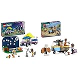 LEGO Friends Sterngucker-Campingfahrzeug Set mit Geländewagen-Auto und Spielzeug-Teleskop & Friends Rollendes Café, Kleines Bäckerei-Spielzeug für Kinder