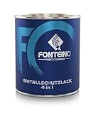 Fonteino Metallschutzlack 3in1 Metallfarbe Grundierung Rostschutzfarbe Decklack - Anthrazitgrau 1L