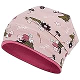 Smarilla Mädchen Mütze Übergangsmütze Beanie Pferde Katzen Punkte Frühling Herbst, Größe: 54-56, Farbe: Rosa-Altrosa