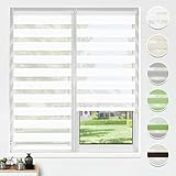 HOMEDEMO Doppelrollo Klemmfix ohne Bohren & mit Bohren, Rollos für Fenster und Tür, Weiß, 40x120cm(BxH), Duo Rollo Klemmrollo lichtdurchlässig, Fensterrollo Sichtschutz