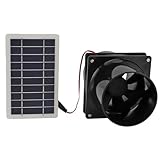 Ouitble Solarbetriebener Ventilator, 10 W 12 V Solarbetriebener Abluftventilator Ventilator Wasserdicht ABS Solarpanel Abluftventilator-Set Für Haustierhaus, Hühnerstall, Wohnmobil, Gewächshaus